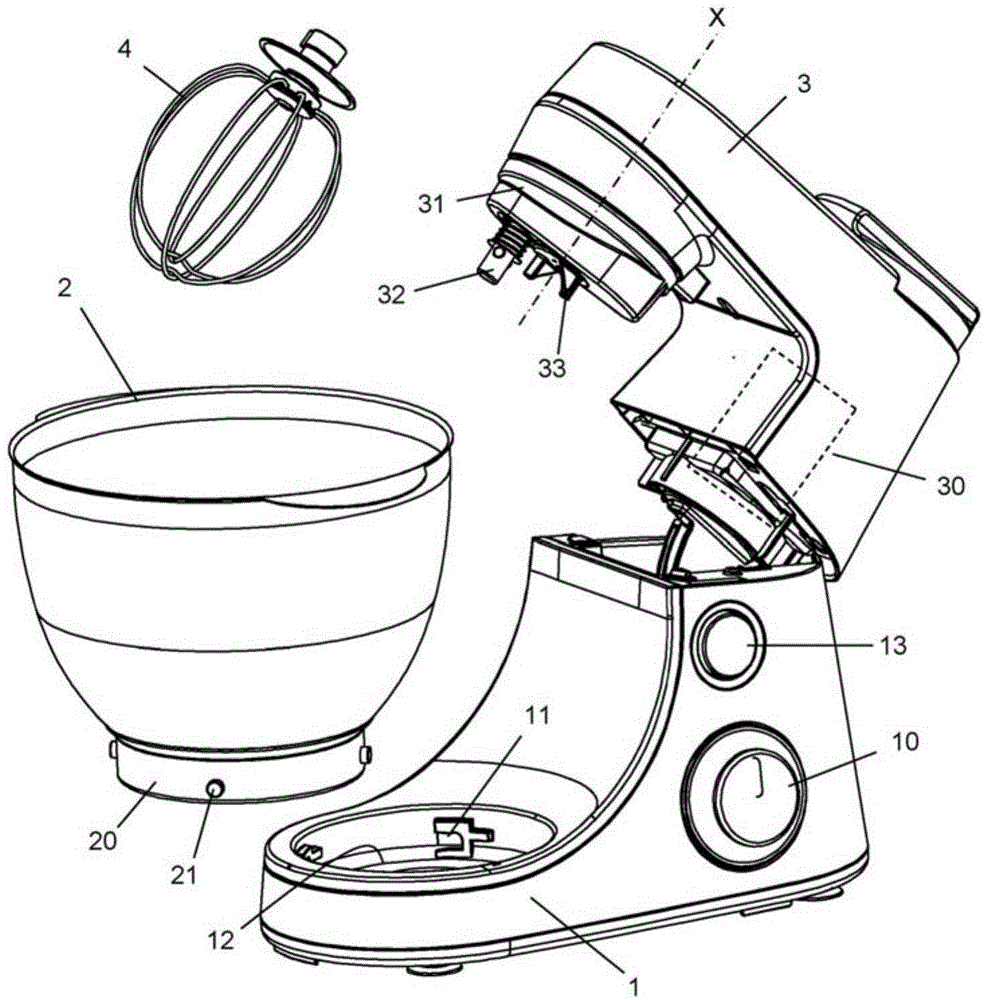 Cooking preparation appliance including mechanism for driving tool in planetary motion