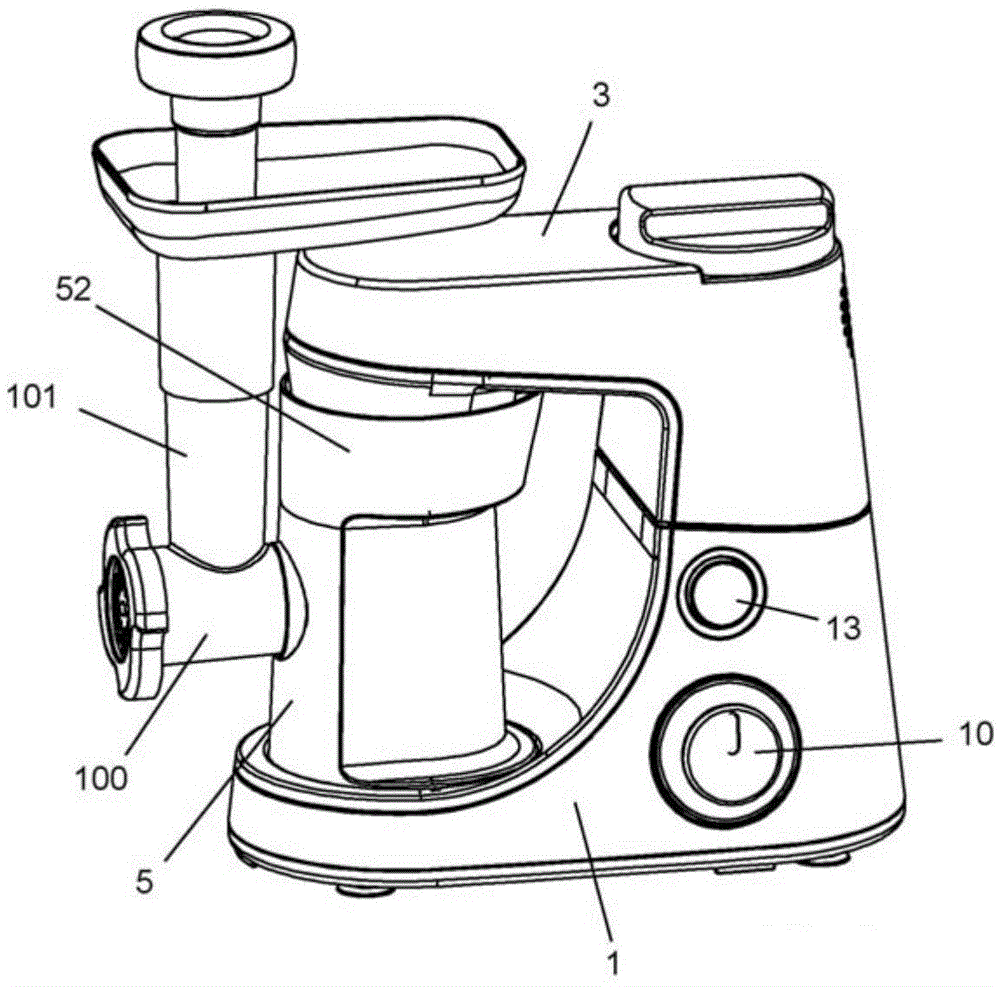 Cooking preparation appliance including mechanism for driving tool in planetary motion