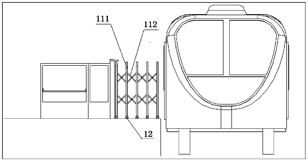 A retractable safety protection device for platform door system