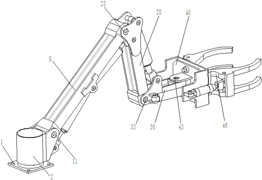 Hydraulic mechanical arm suitable for cutter changing operation of shield tunneling machine