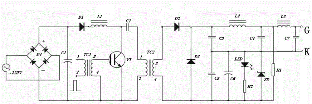 Driving source of hydrogen thyratron control grid