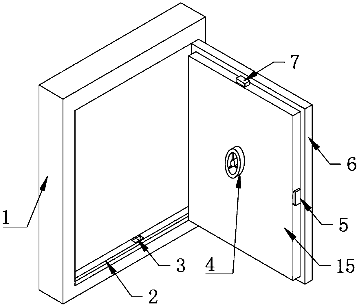 Reinforced concrete single-door protective safety sealing door and using method thereof