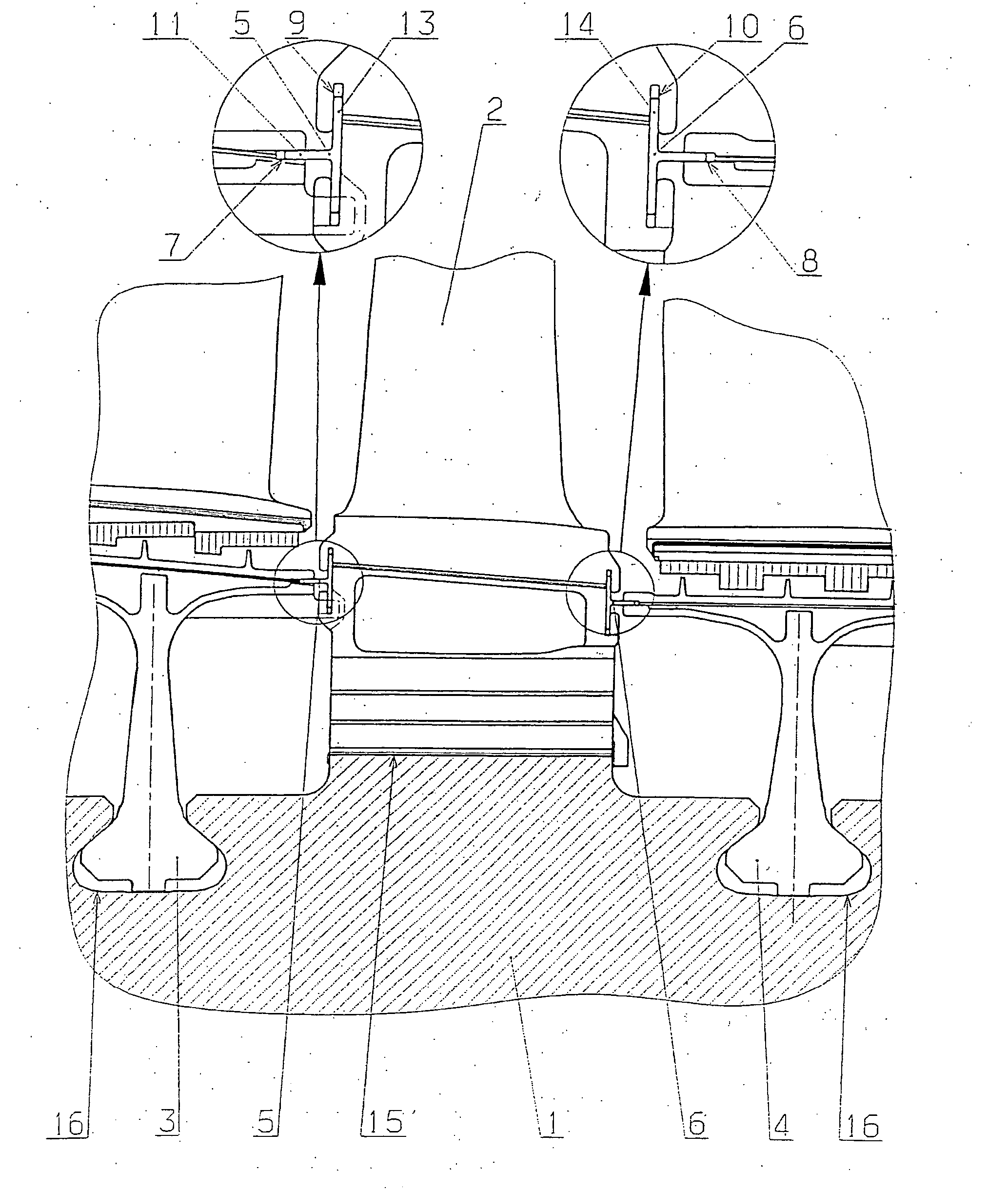 Sealing arrangement for a rotor of a turbo machine