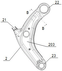 Automotive suspension swing arm structure