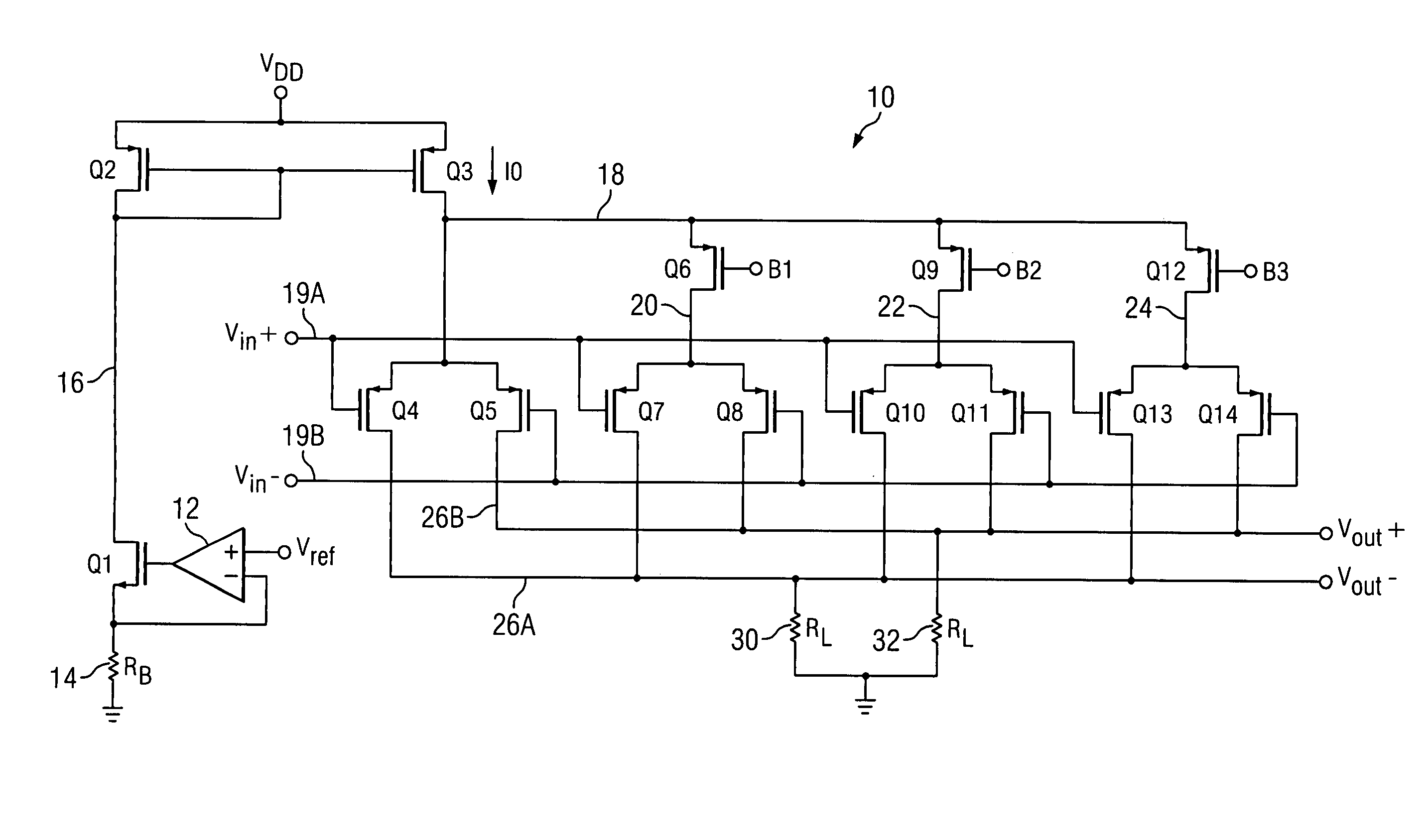 Programmable low noise amplifier and method