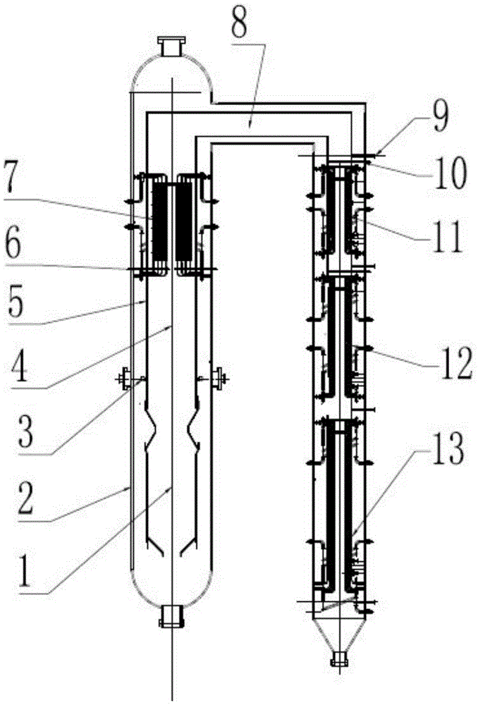 Equipment and method for cooling synthesized gas