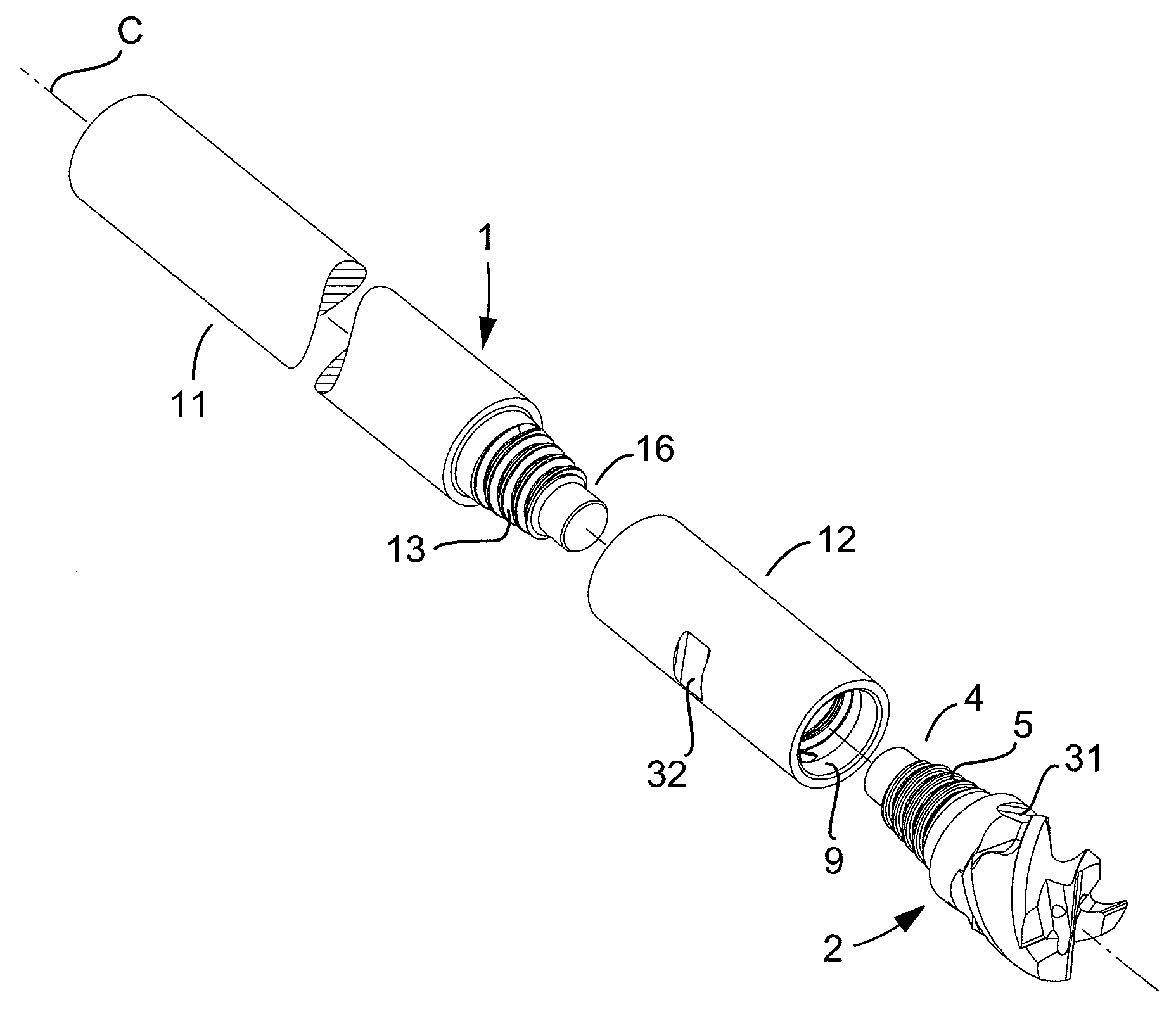 Tool for chip removing machining as well as a basic body therefore