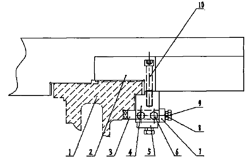 Device for correcting precision of rack installation surface of lathe body of lathe
