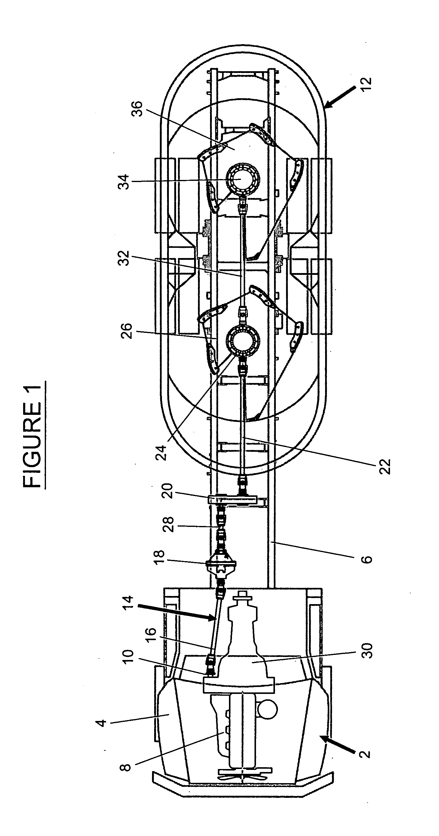 Drive mechanism for a rear engine power takeoff