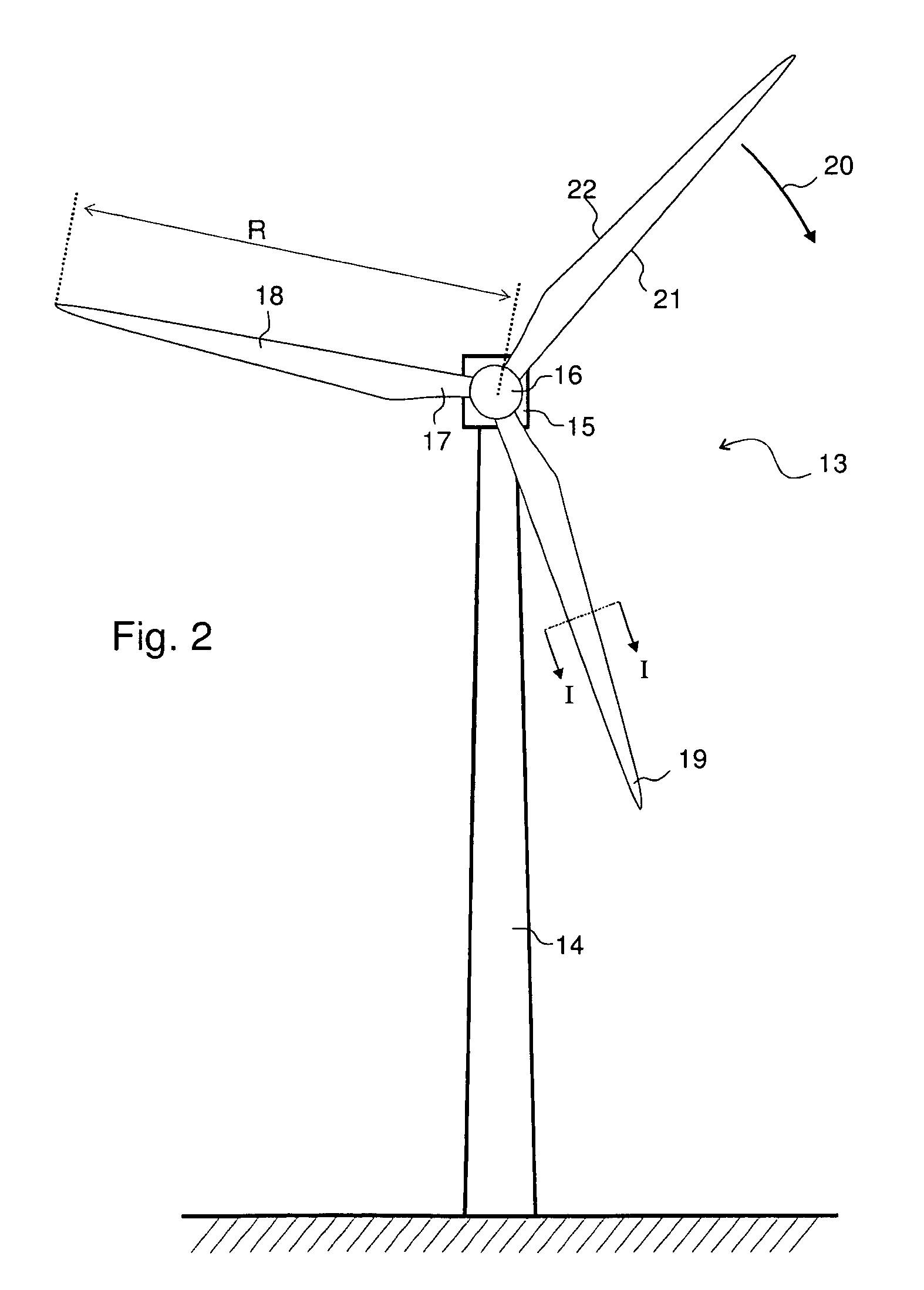 Wind turbine with slender blade