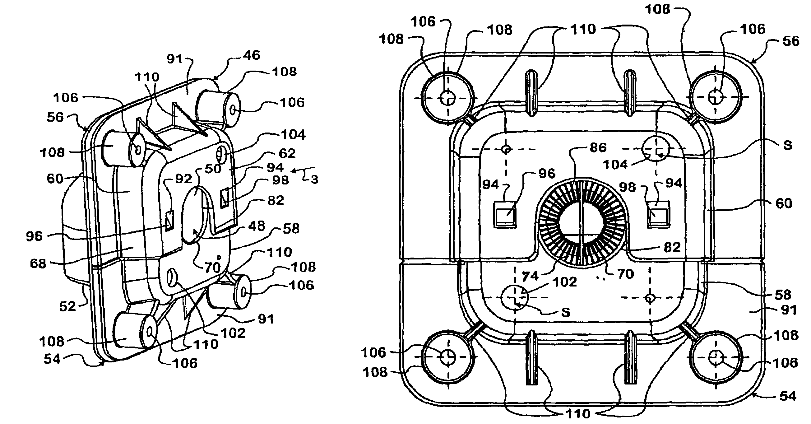 Two-piece pass-through grommet for a motor vehicle wiring harness