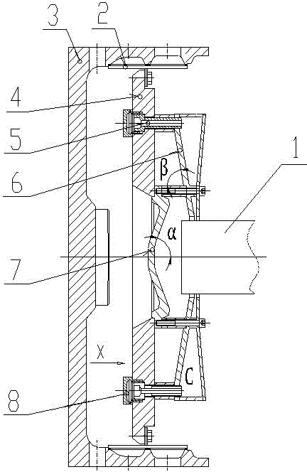 Double-stage material-pushing centrifuge distribution acceleration plate device