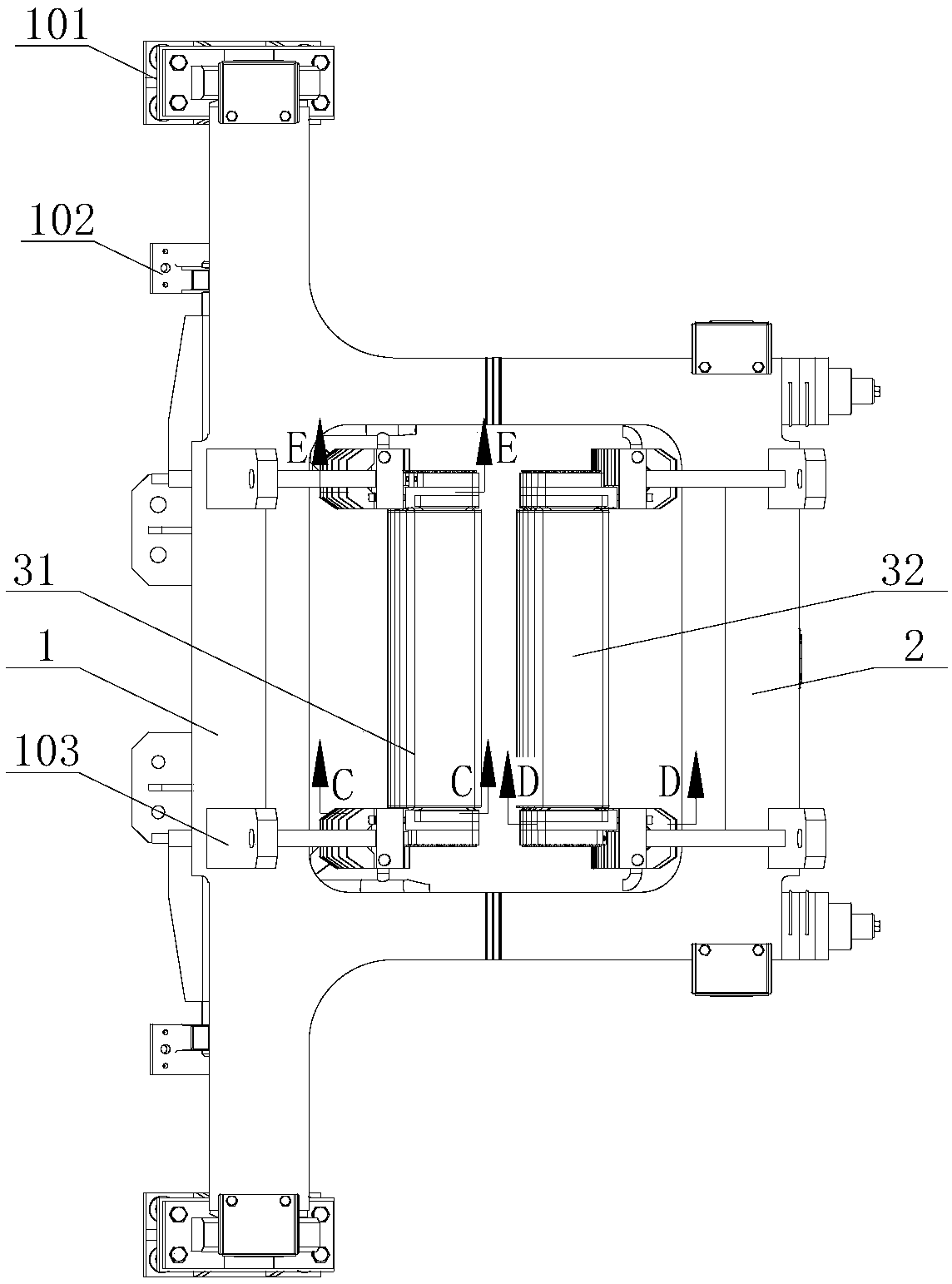 Novel fan-shaped section 0 section of fully-arc-shaped slab continuous casting machine