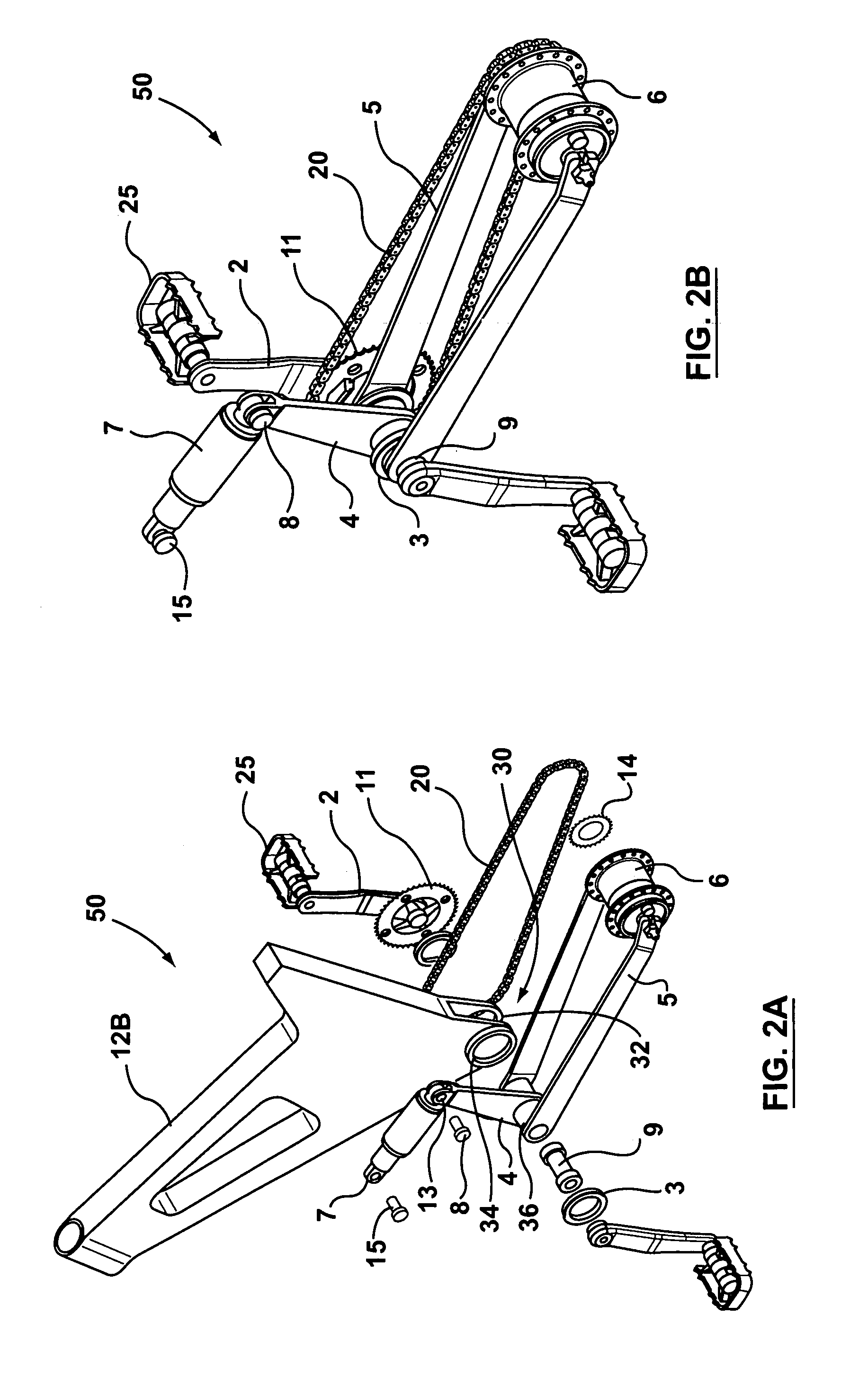 Cantilever rear suspension for a bicycle