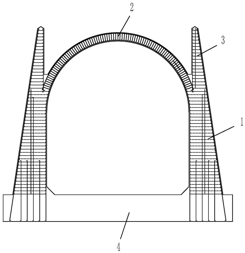 Double-lug wall integrated open cut tunnel structure