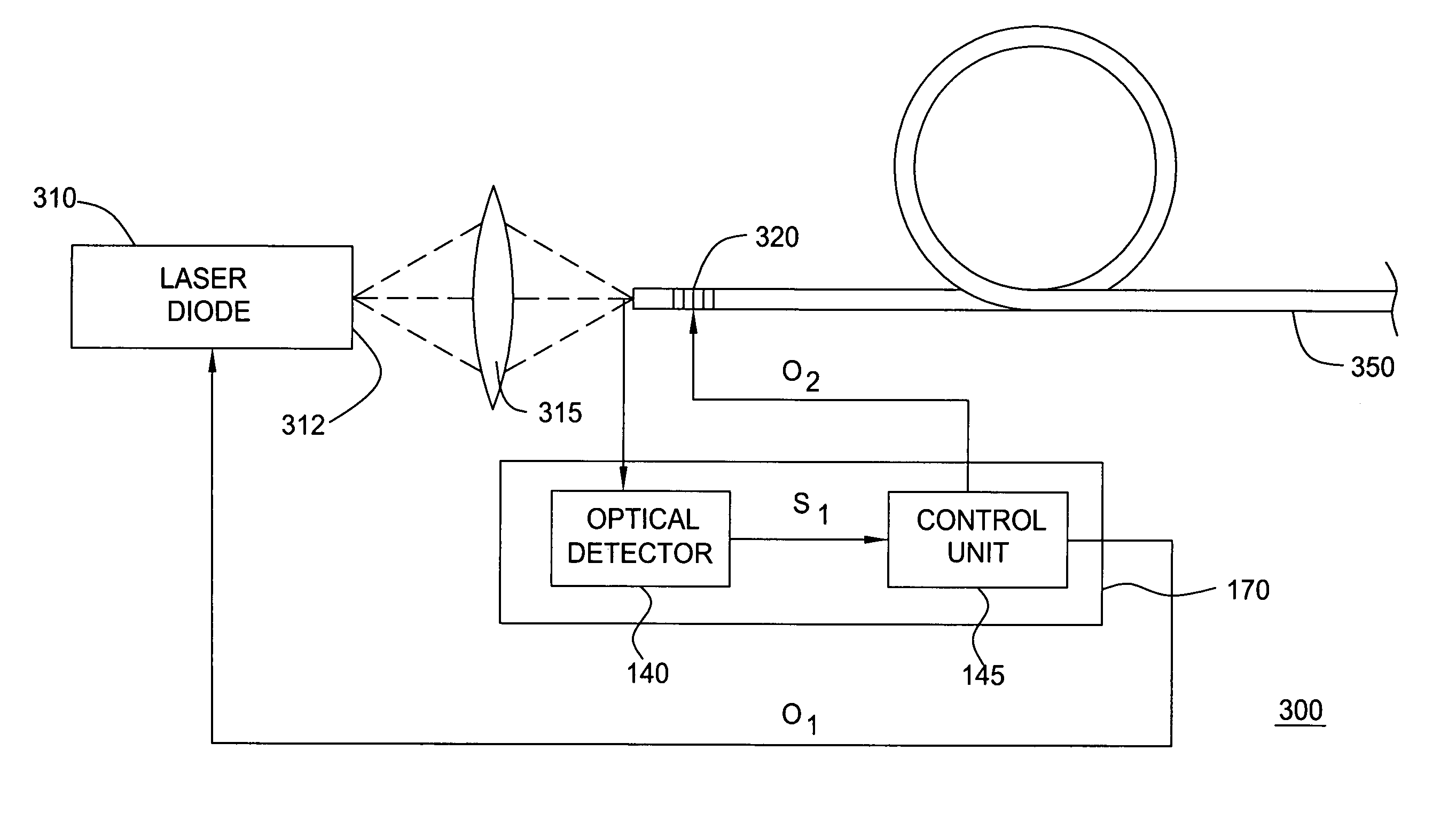 Low relative intensity noise fiber grating type laser diode