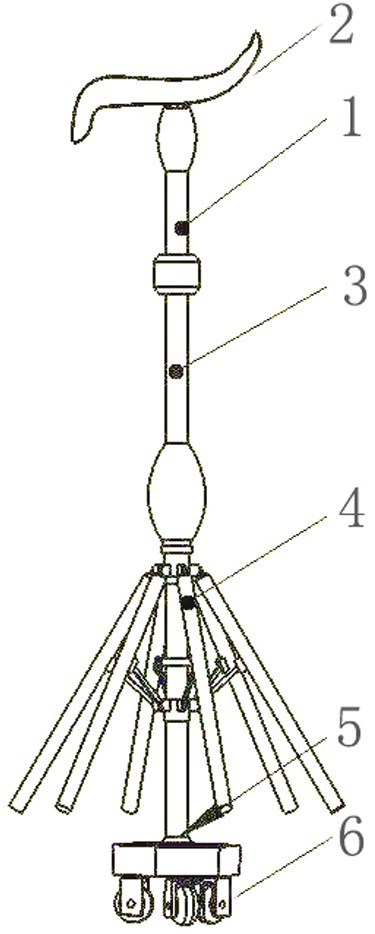 Intelligent anti-falling walking stick capable of achieving all-directional walking