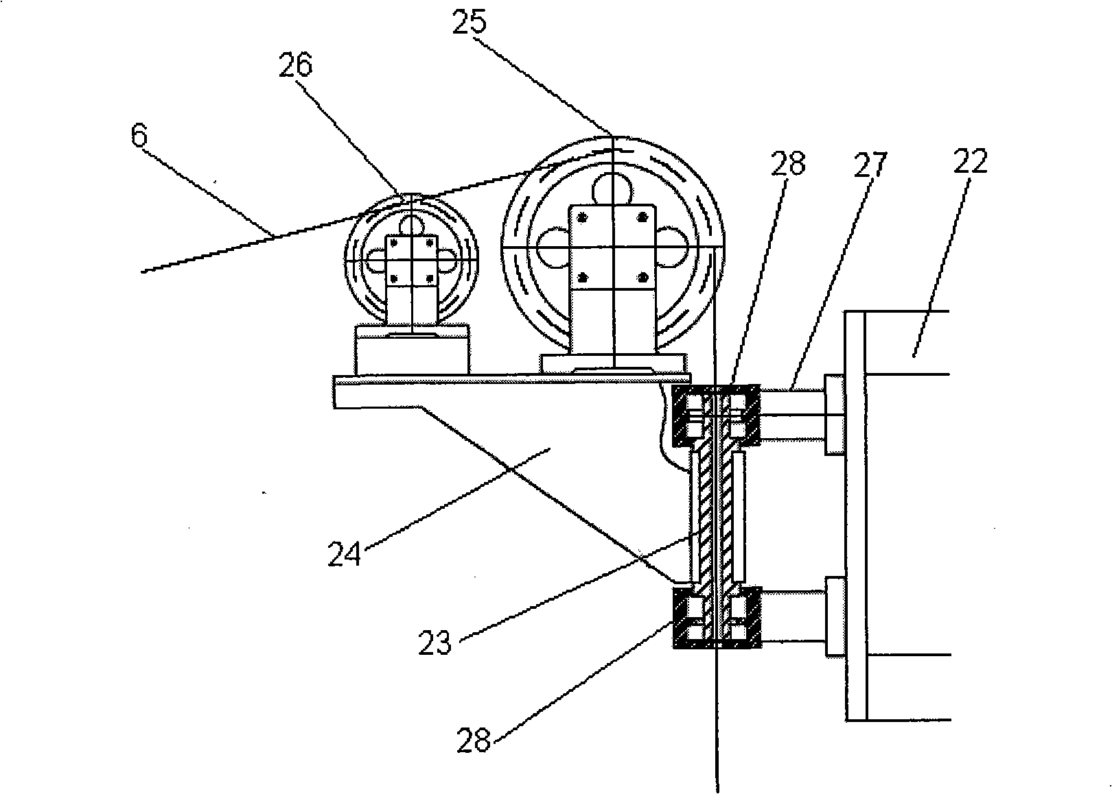 Cable parallel mechanism automatic tracking steering transmission gear