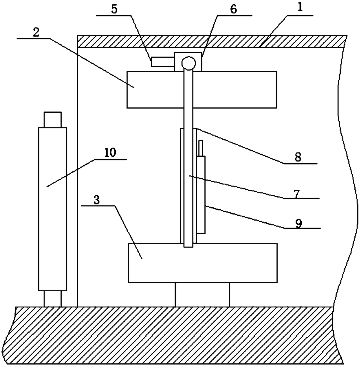 Interlocking and protective device for hot pressing plate of refrigerator van plate and application method thereof
