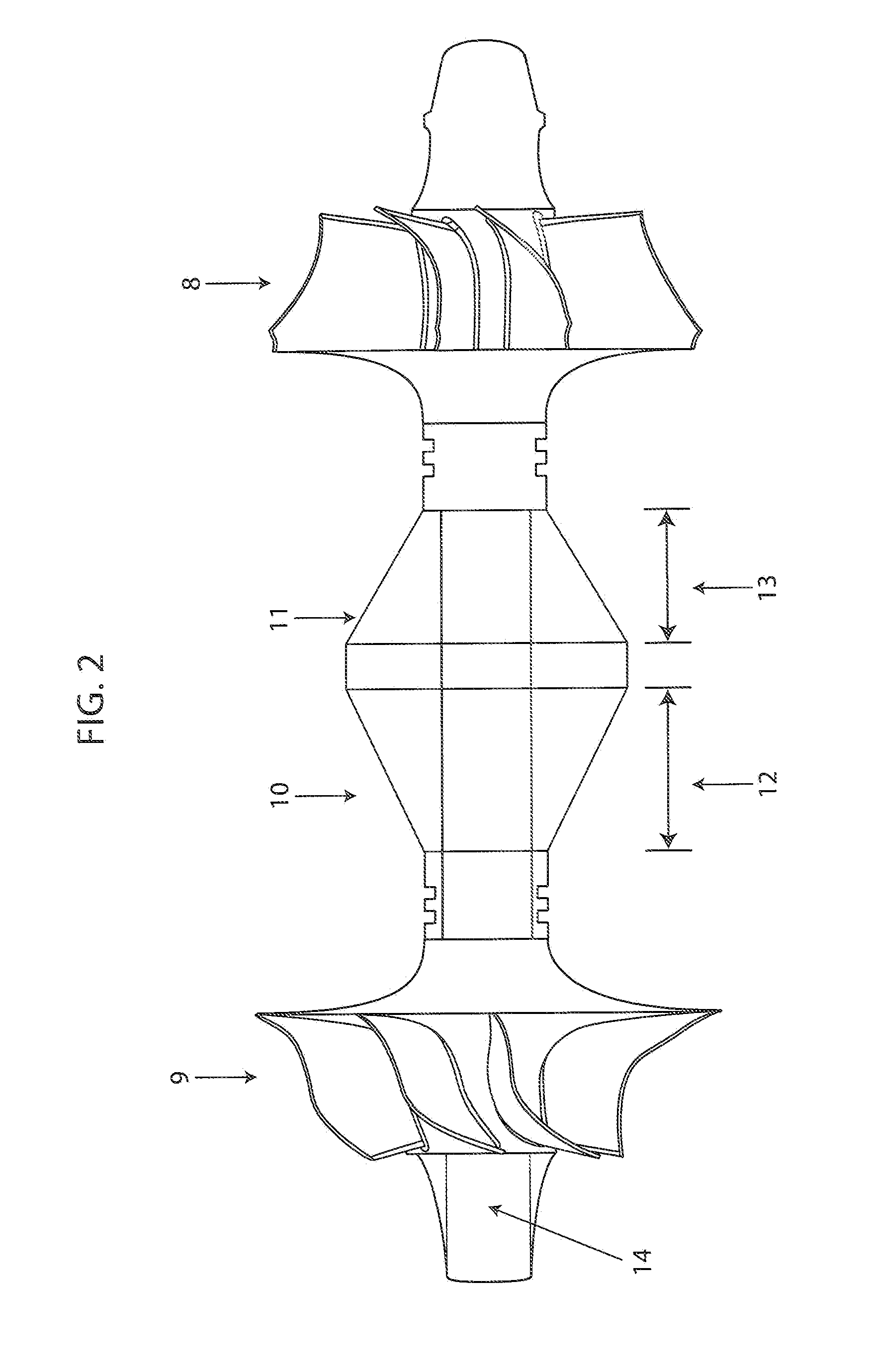 Oil-free turbocharger bearing assembly having conical shaft supported on compliant gas bearings