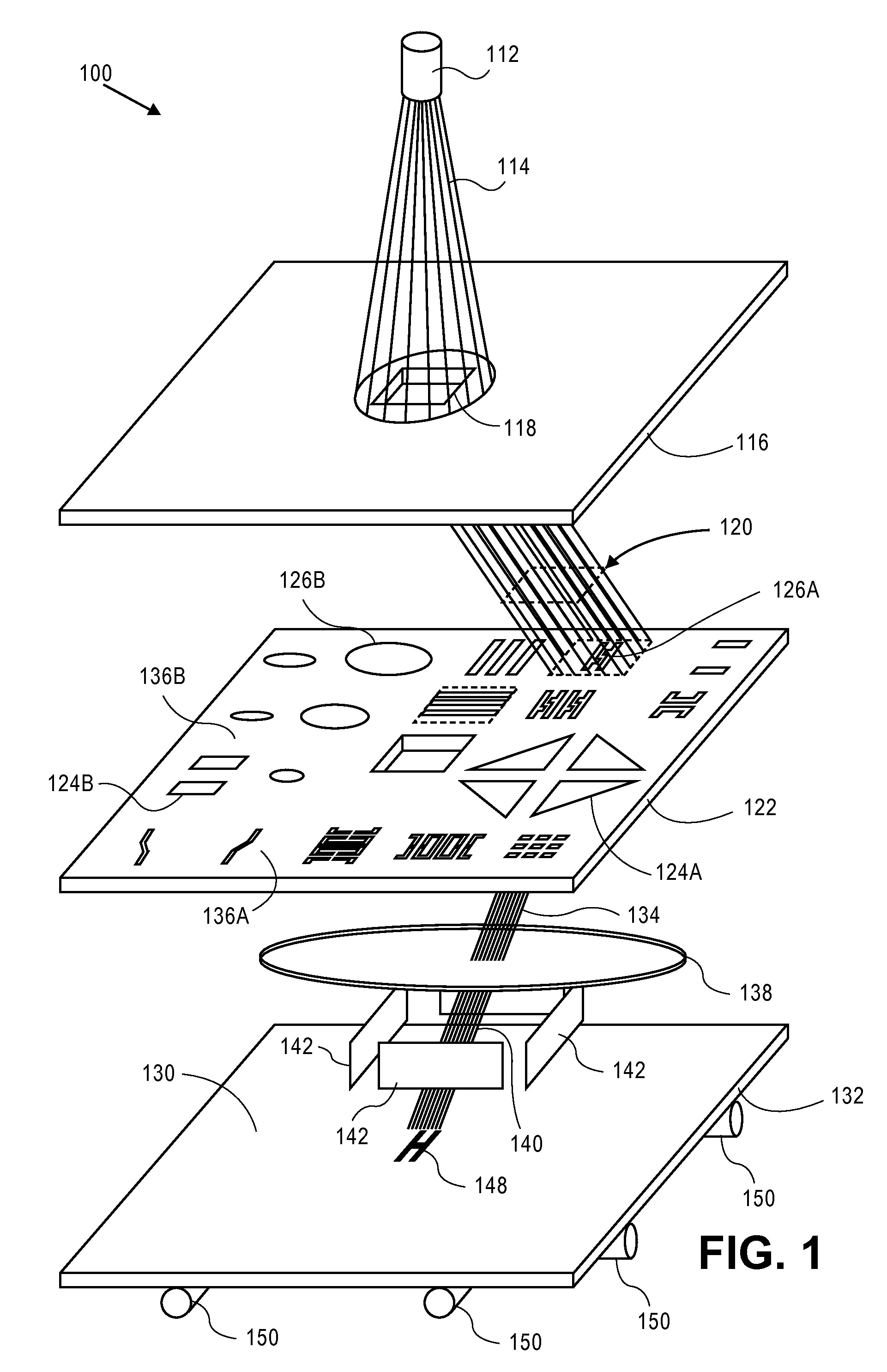 Method and system for fracturing a pattern using charged particle beam lithography with multiple exposure passes which expose different surface area