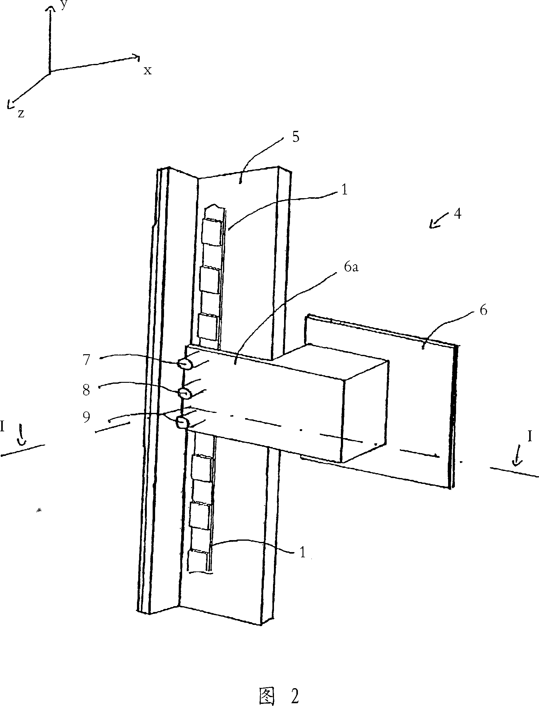 Measuring strip and system for determining the motion of a moving object