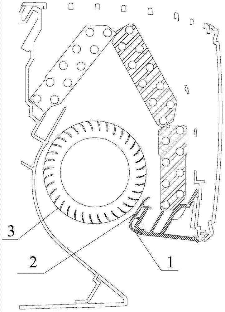 A volute tongue device and an air conditioner indoor unit including the volute tongue device