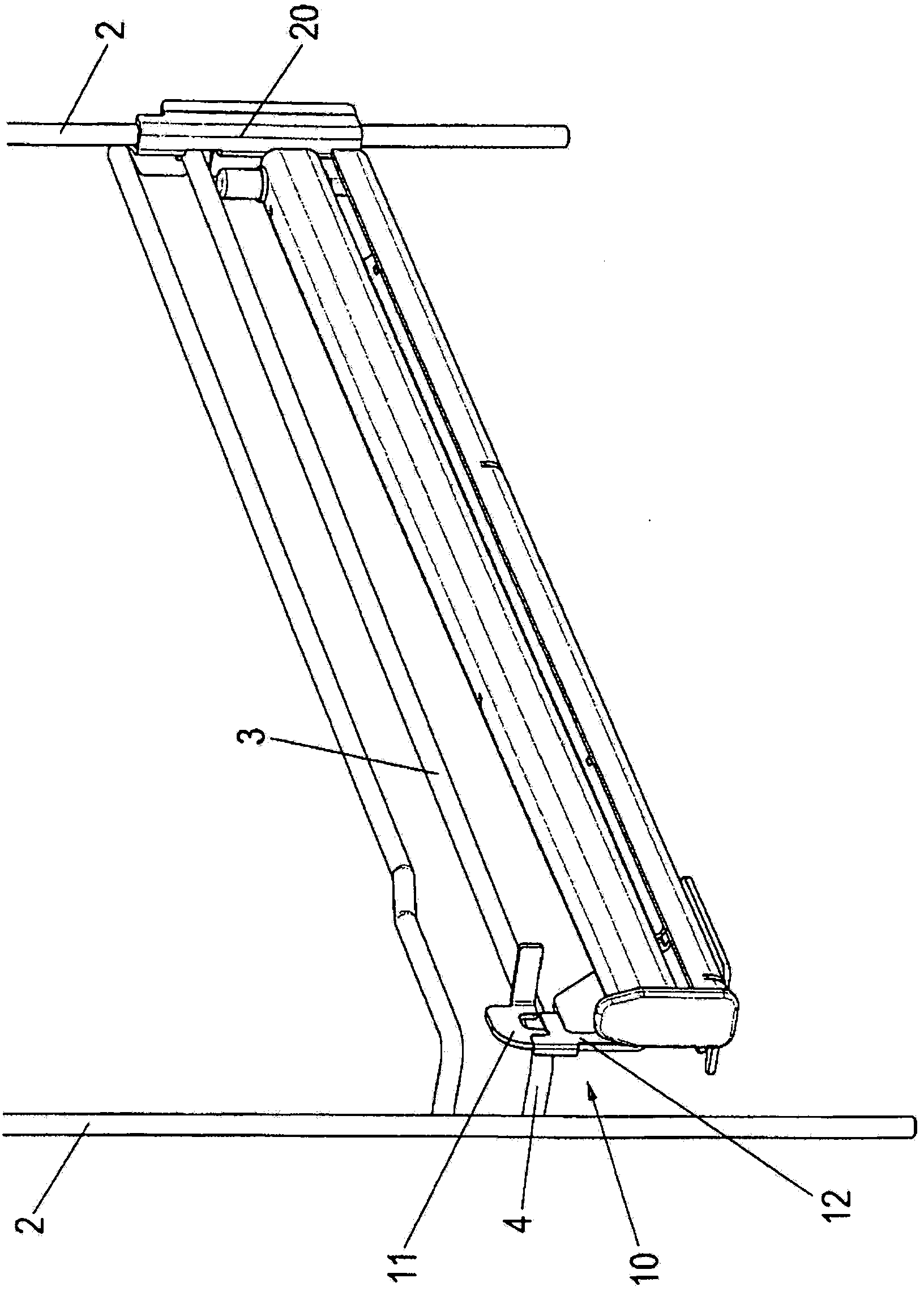 Connecting device for fixing a pull-out guide to a side grate