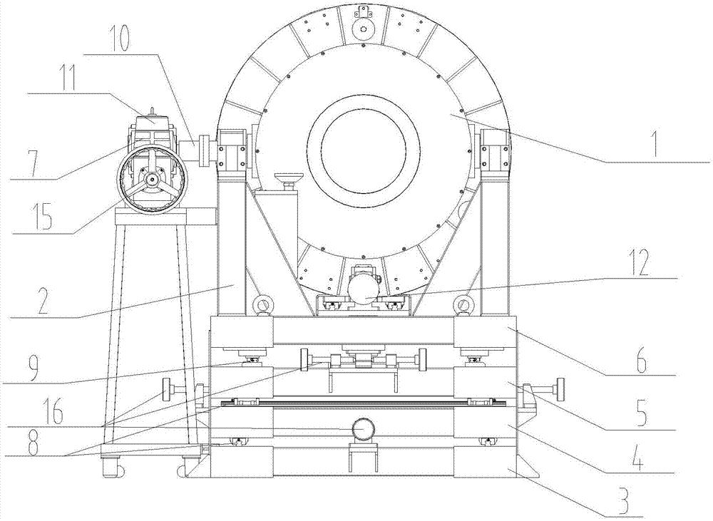 Multiple degree of freedom adjusting system of large aperture reflector