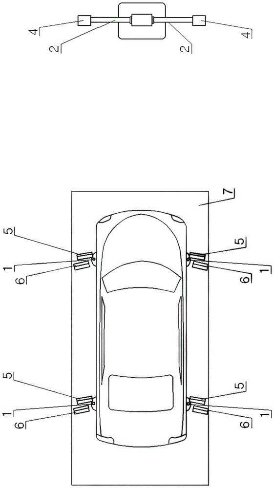 Double three-dimensional eight-target four-wheel alignment system