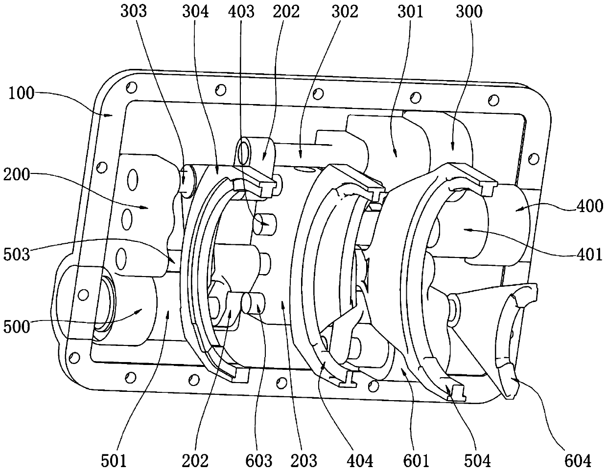 Novel gear-shifting speed-changing executing device and vehicle gearbox