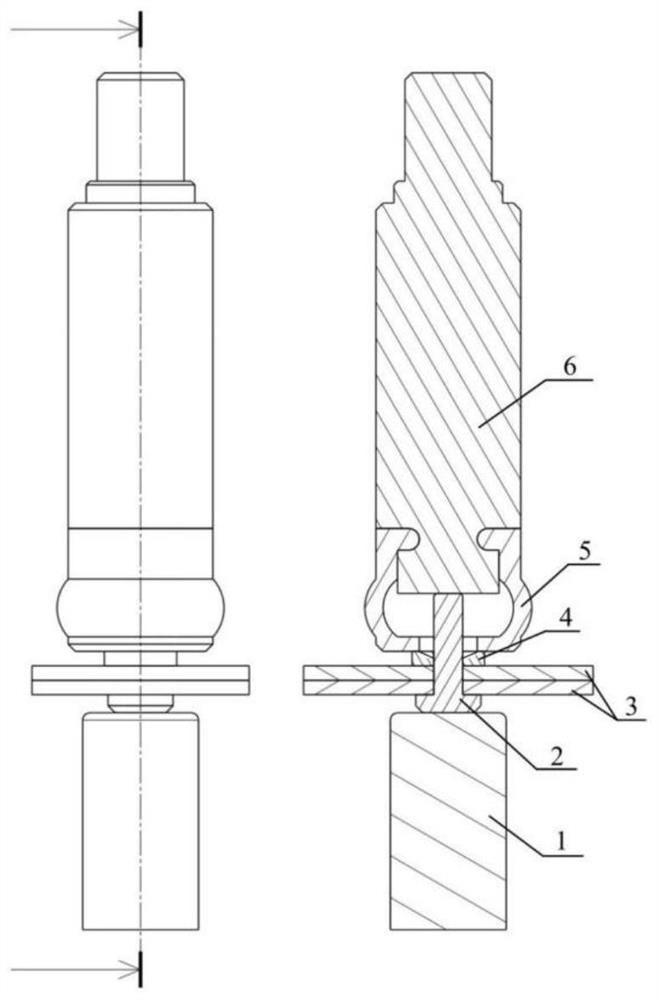 A non-destructive riveting device and non-destructive riveting method for CFRP components