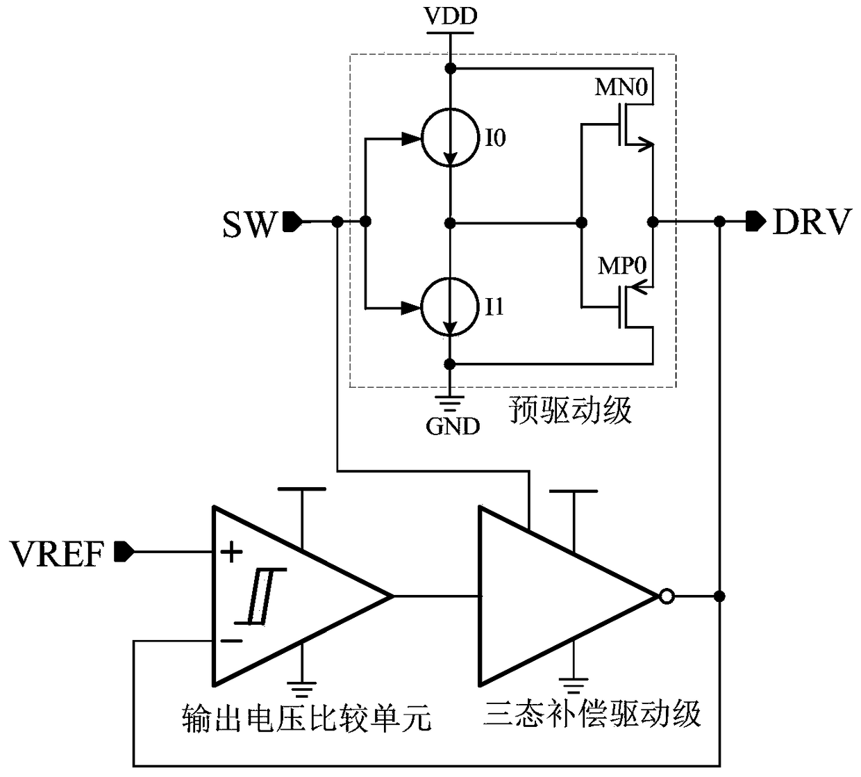 Power tube grid drive circuit and segment drive method