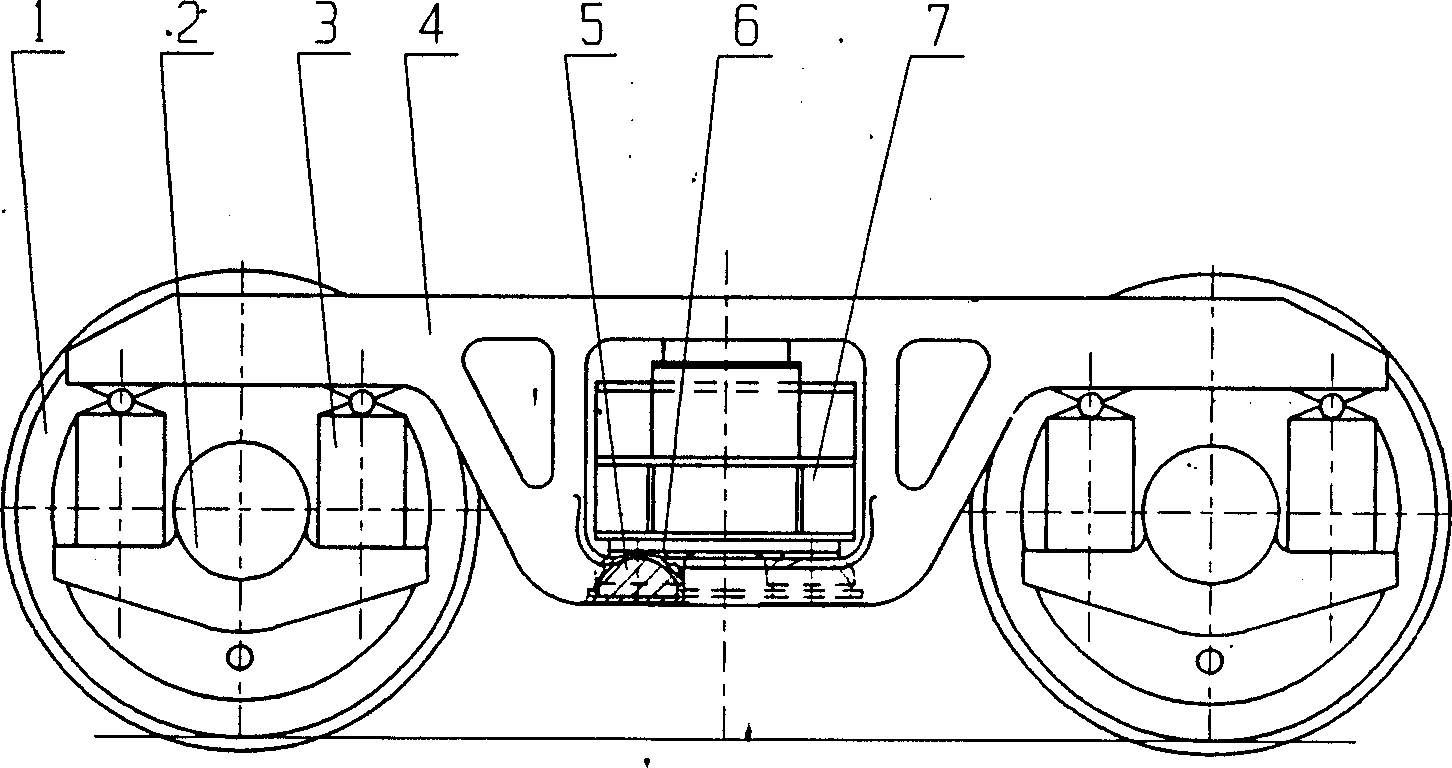 Suspension swing type bogie of axle box for railway vehicle