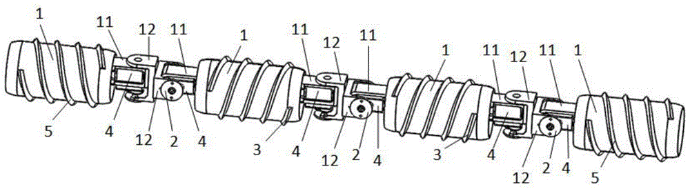 Attitude control method of snake-like robot for advancing in hole