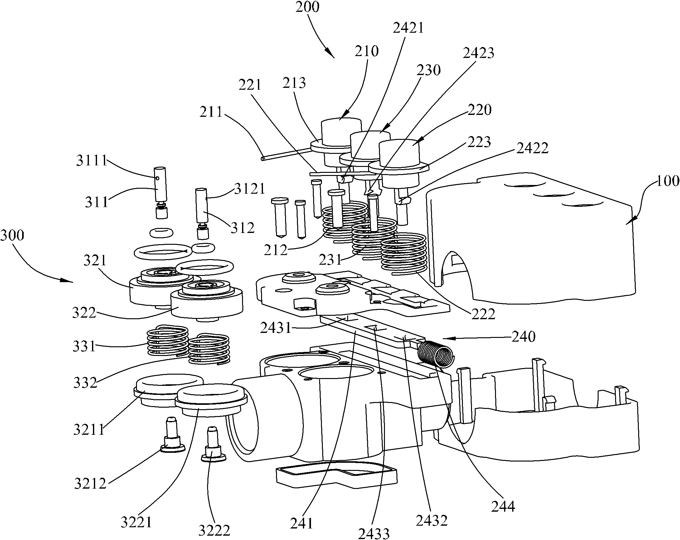 Water outlet mechanism for changing by utilizing button and changing method thereof