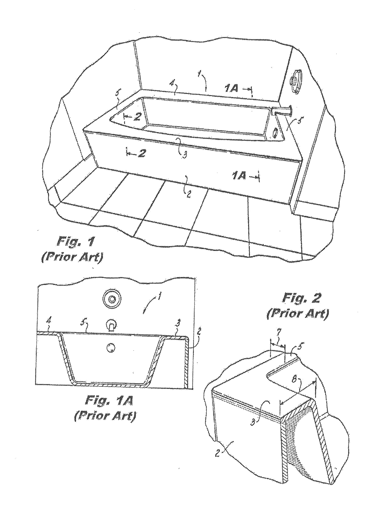 Bathtub fitting standard external space while affording safe egress and larger floor area with enclosed volume