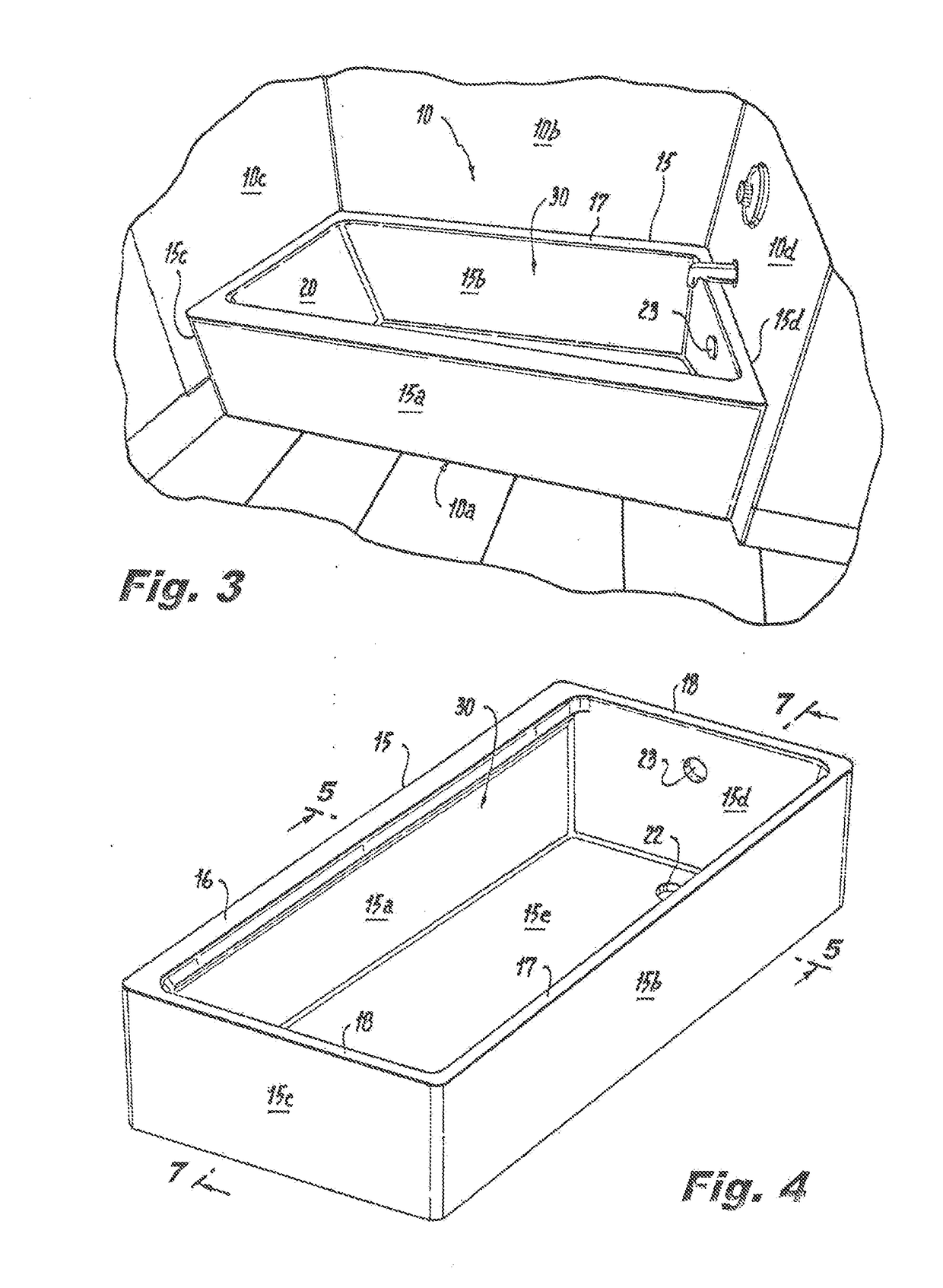 Bathtub fitting standard external space while affording safe egress and larger floor area with enclosed volume