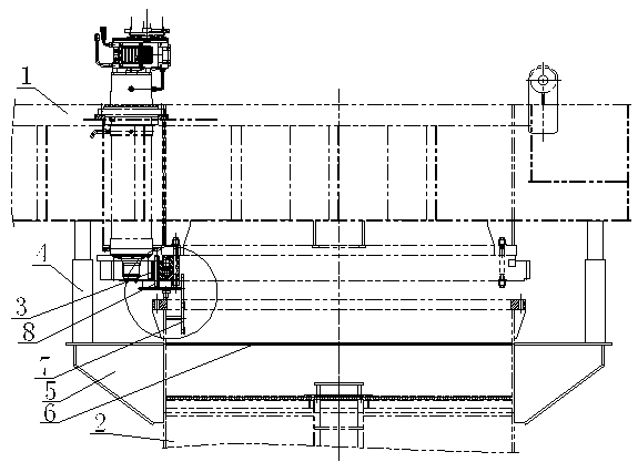 Maintenance method and device for slewing bearing part of gantry crane