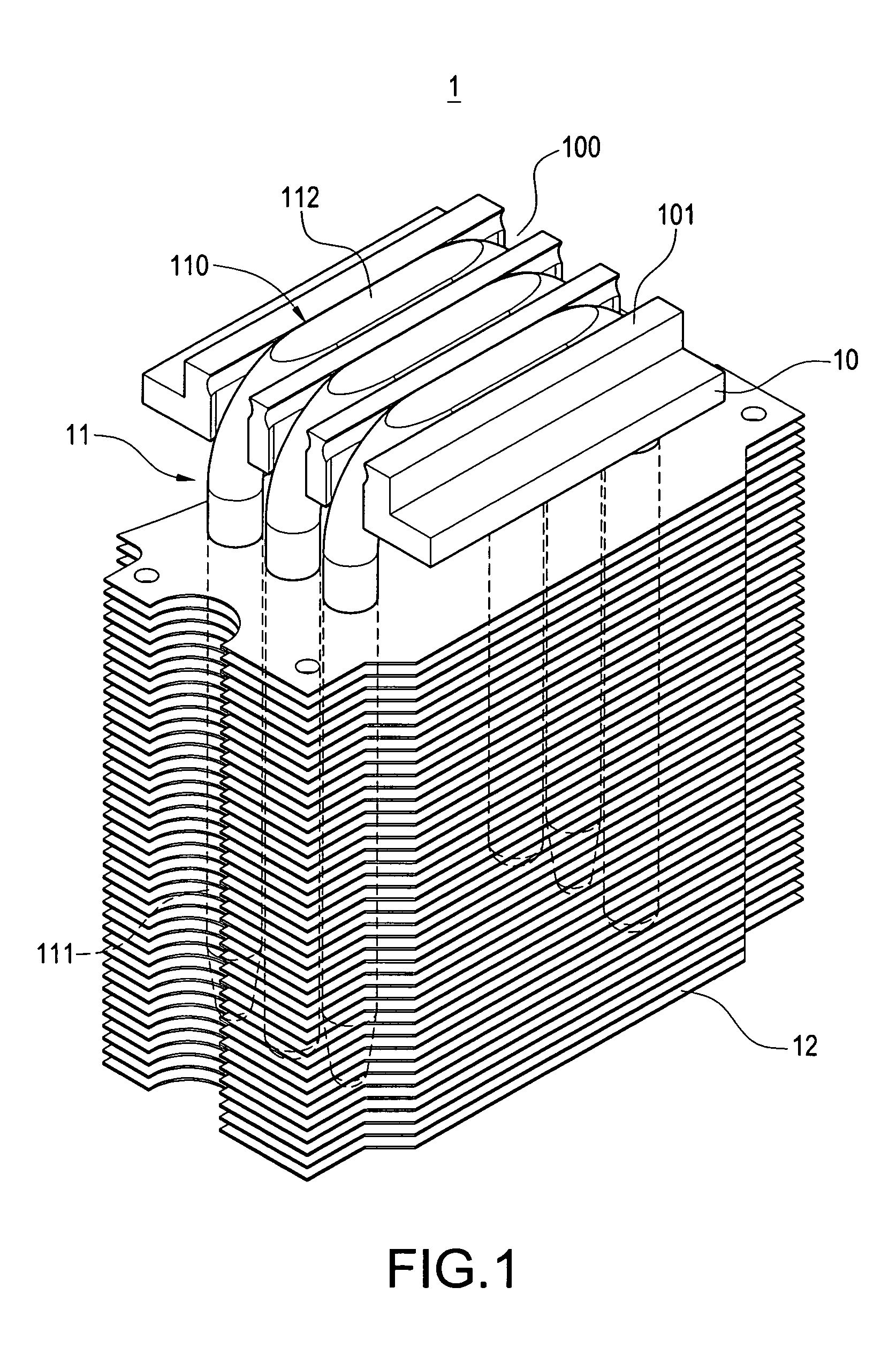 Method of flatting evaporating section of heat pipe embedded in heat dissipation device and heat dissipation device with heat pipe