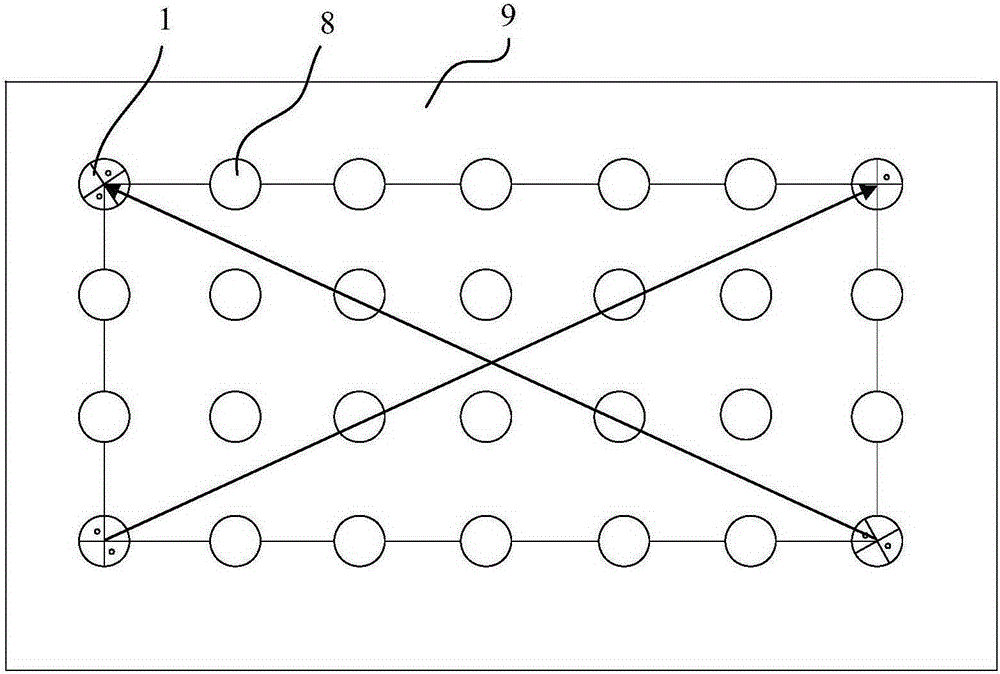 Hole centre rapid marking-positioning device and hole centre bias check method