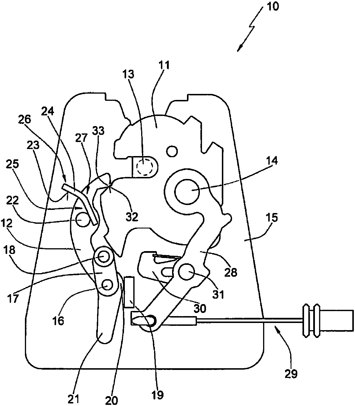 Locking device for a vehicle door, and method