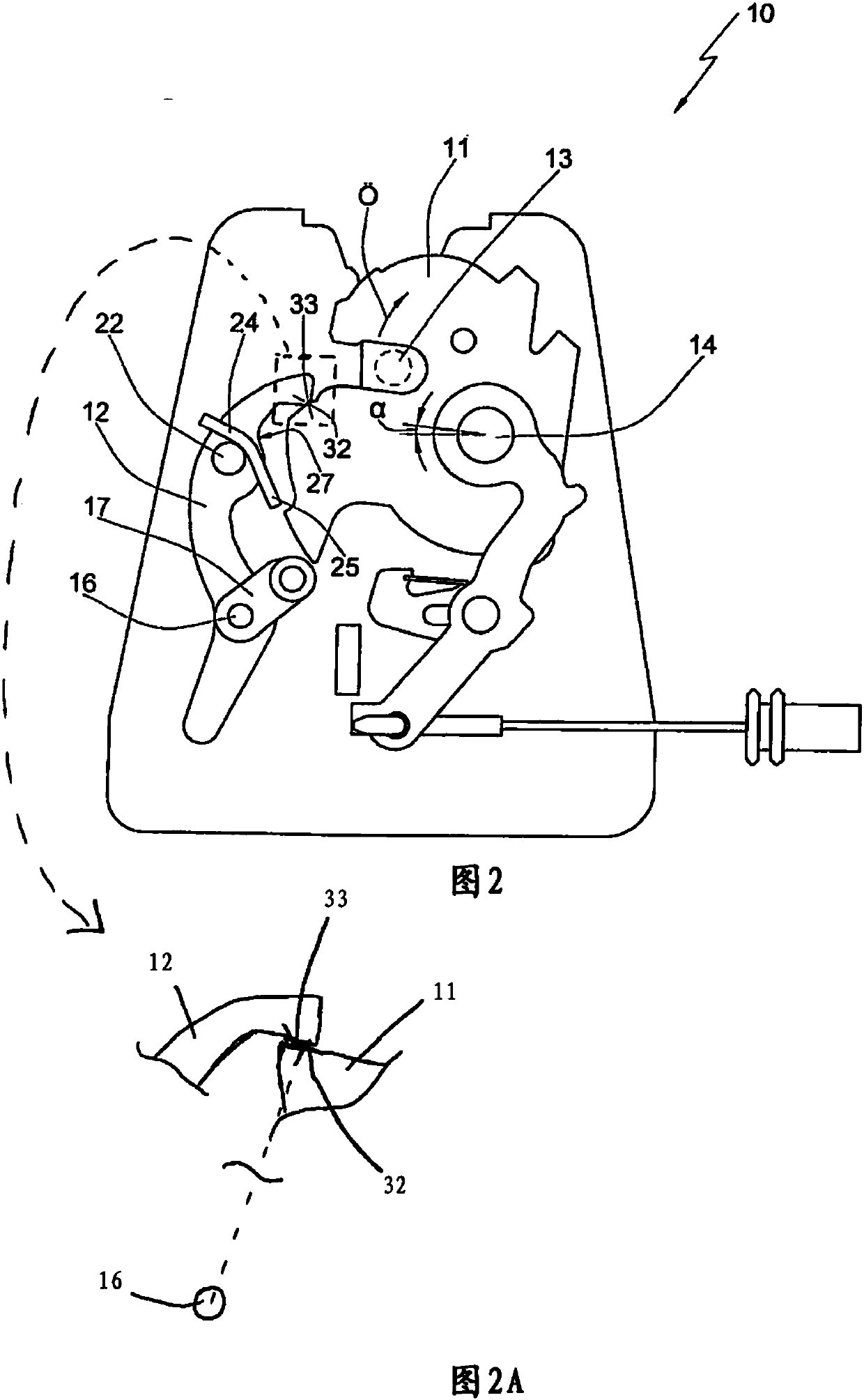 Locking device for a vehicle door, and method