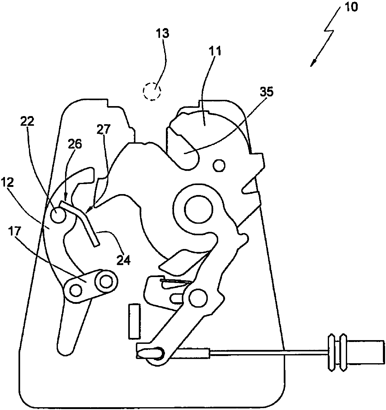 Locking device for a vehicle door, and method