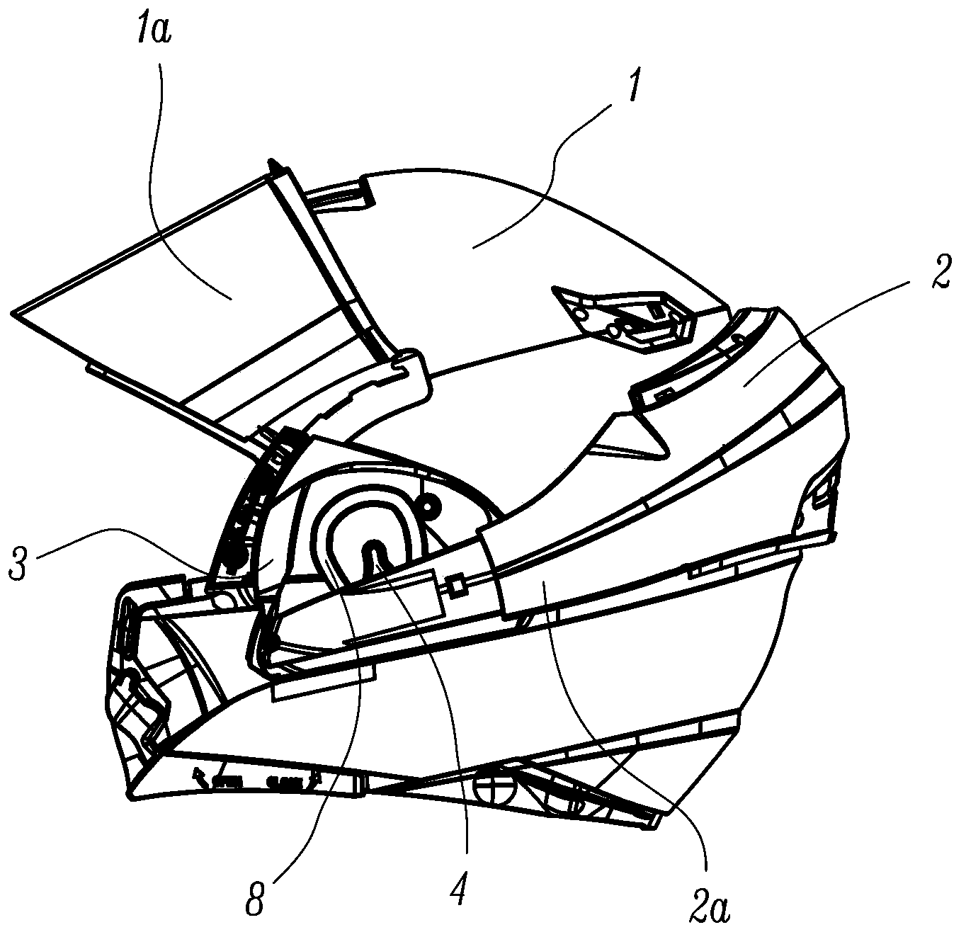 Transformable jaw-protective structured helmet