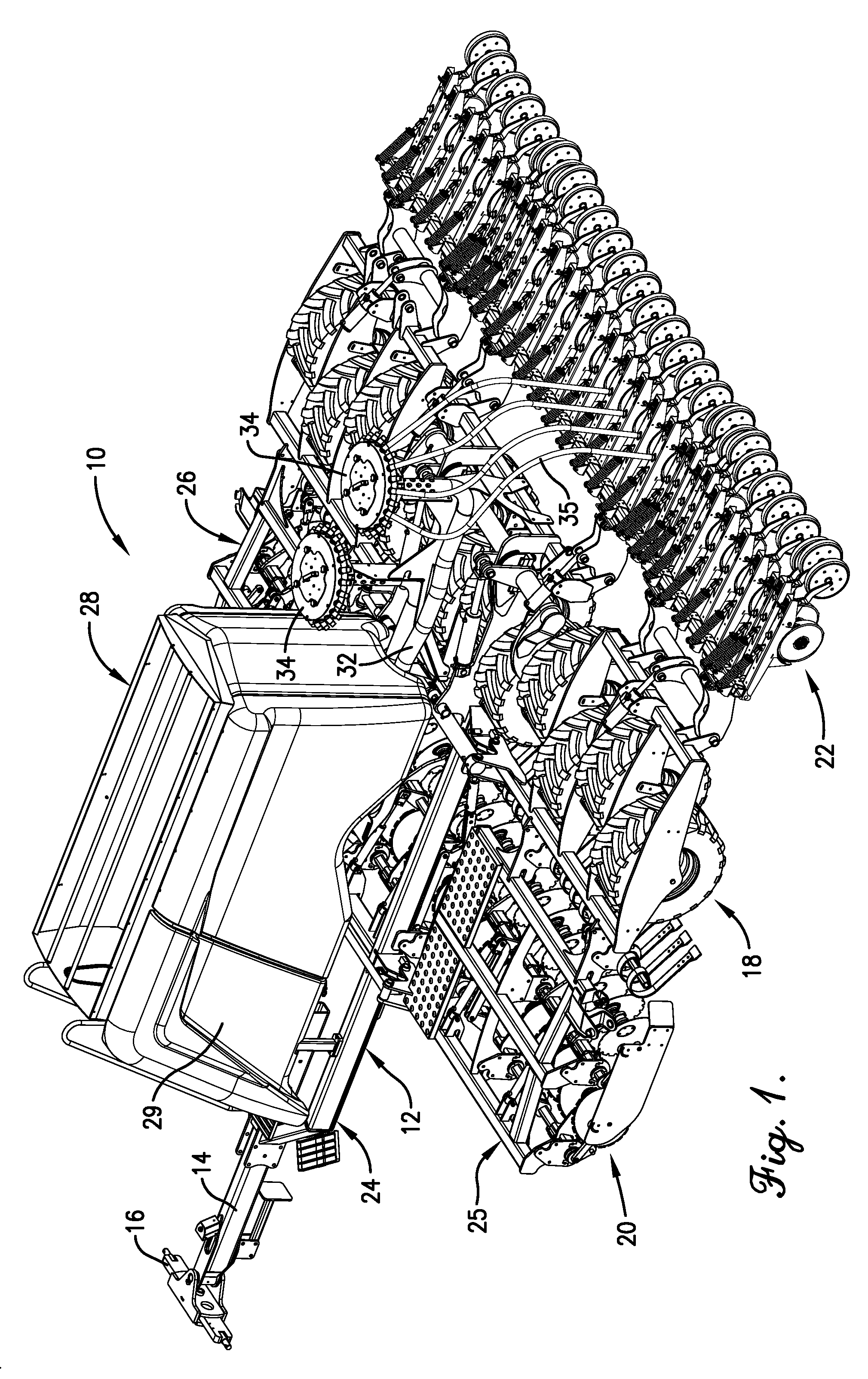 Agricultural implement having hopper weighing system