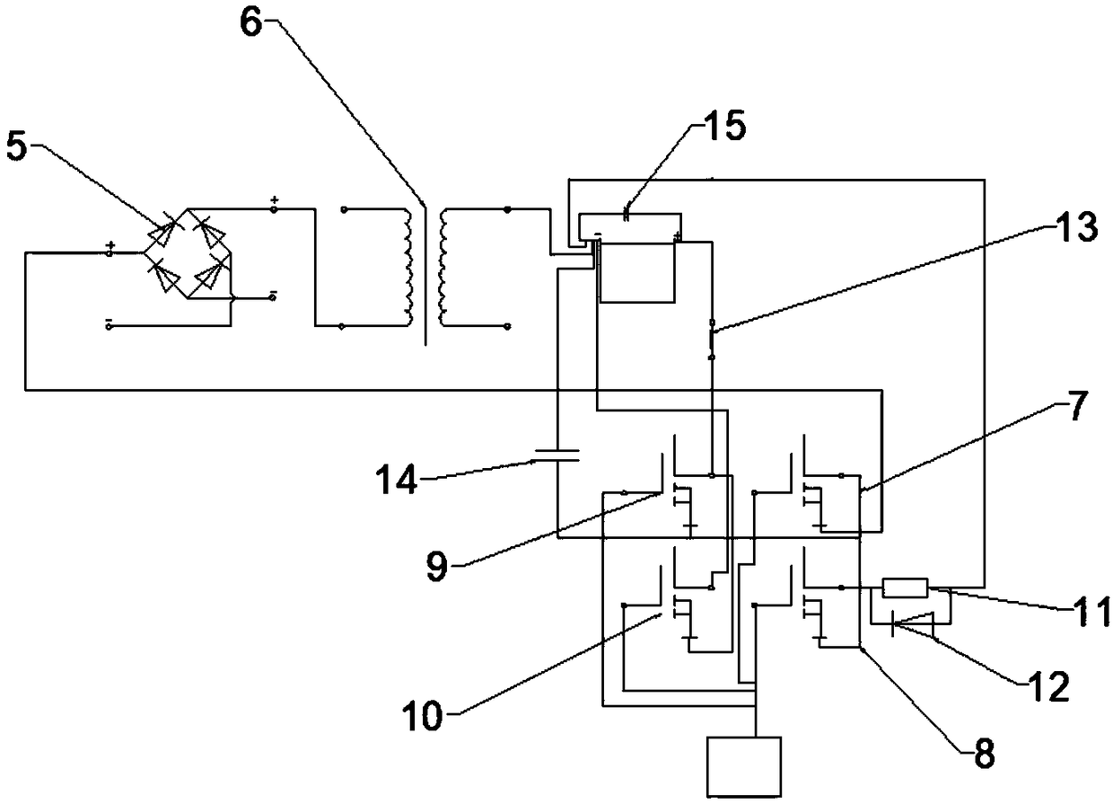 Storage battery charging and discharging power supply apparatus