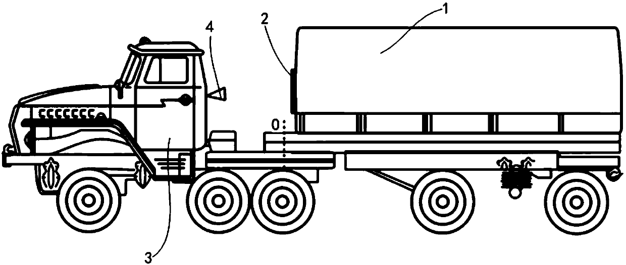 Method for detecting yaw angle between tractor and trailer