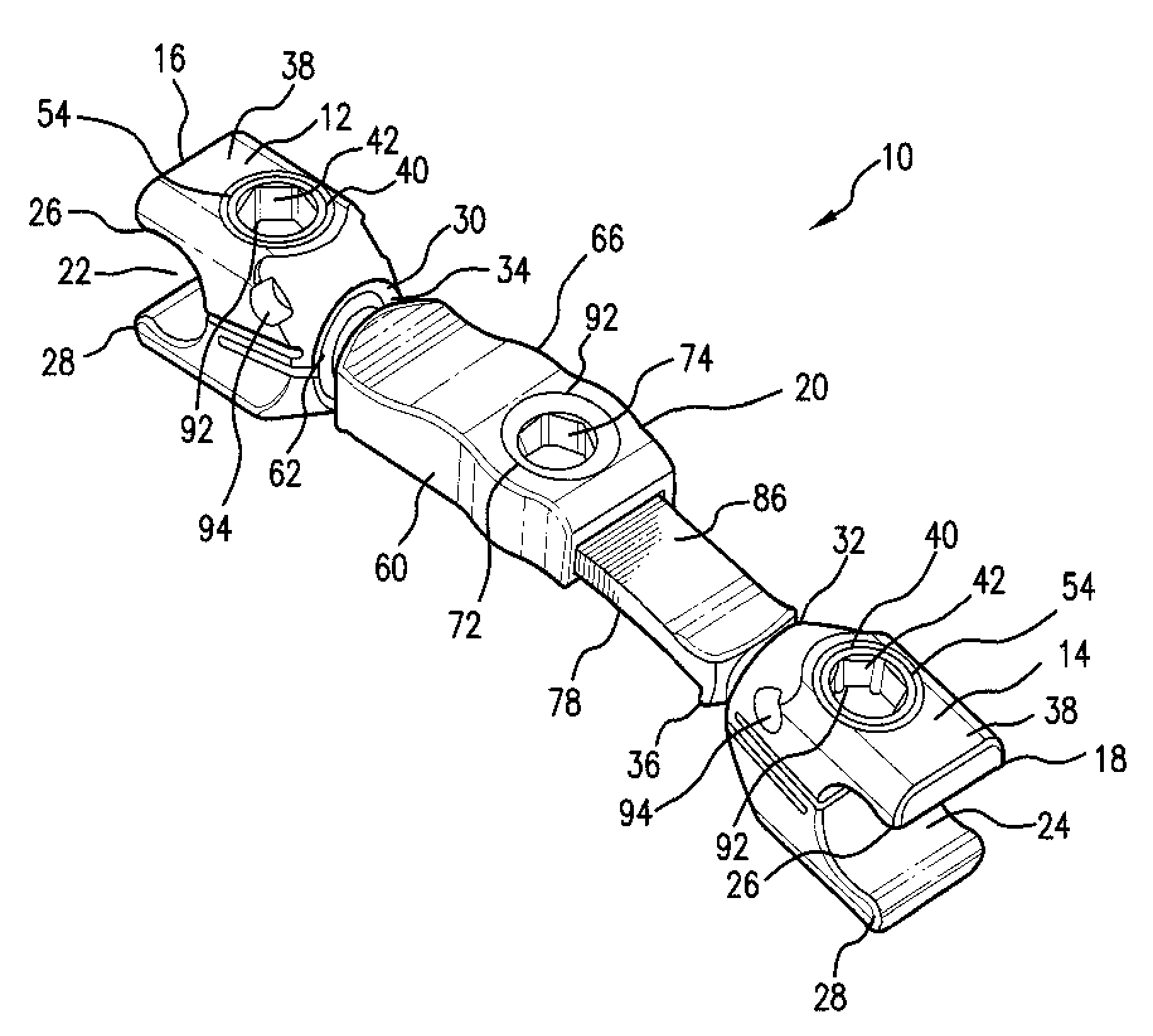 Low profile transverse connector