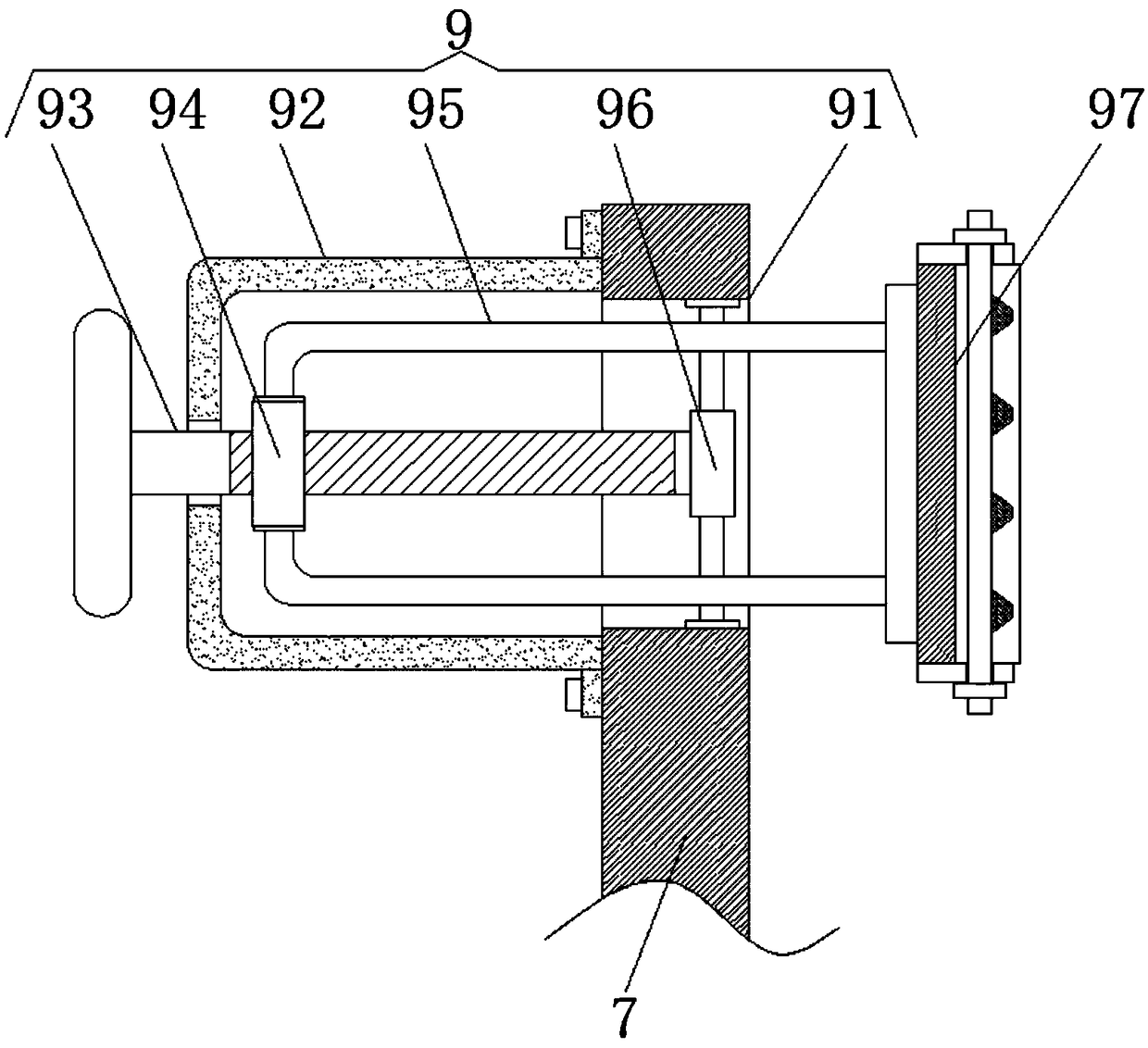 Pretreatment device for roughing the inner side of motor housing